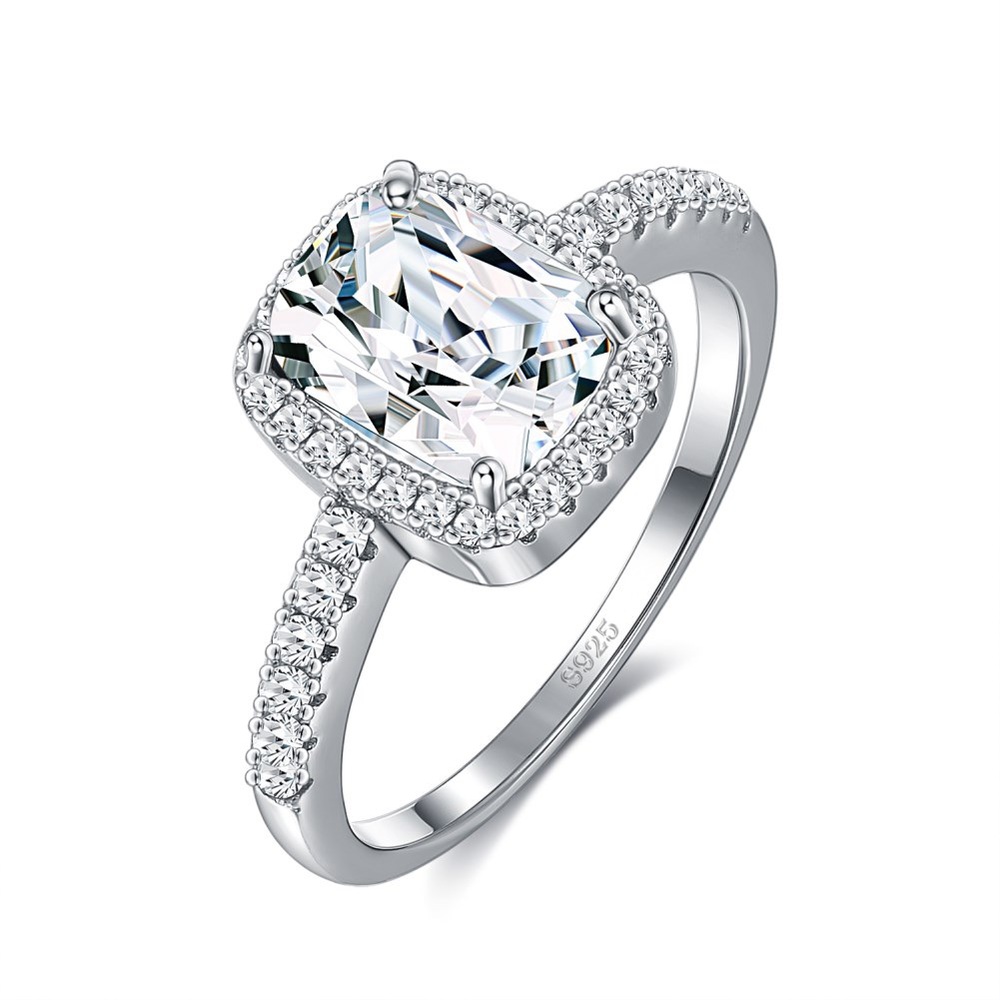 New Fashion Square S925 Sterling Silver  Ring